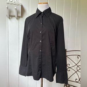 Loft Black Long-Sleeve Button Down